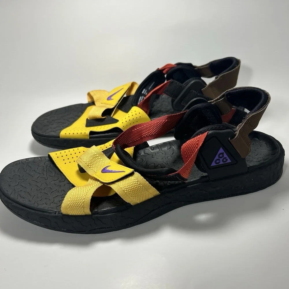 Nike ACG Air Deschutz Sandals Mens 15 NWOT Yellow Purple Outdoor Rare